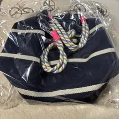 D.KELLY ネイビー×アイボリーのボーダー柄バック 新品 — image 1