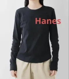 【新品】Hanes ヘインズ＊コットン ロングスリーブ クルーネックカットソー — image 1