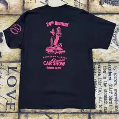 クラシックカーショー バックプリント 半袖Tシャツ ブラック XL相当　古着 — image 1