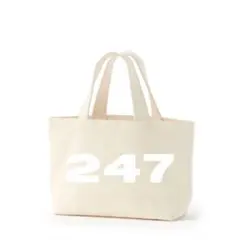 野獣様　247 ロゴ キャンバス トートバッグ ホワイト — image 1