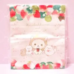 《新品未使用》 コリラックマ 巾着 いちご 猫 ポーチ — image 1
