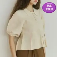 【未開封】olun ペプラムニットトップス アイボリー — image 1