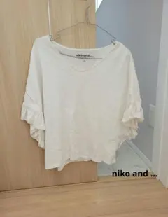 niko and... 半袖　袖フリル Tシャツ カットソー　ホワイト Mサイズ — image 1