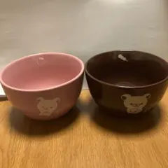 【未使用・箱付き】リラックマのミニ丼　ブラウン ピンク2個セット — image 1