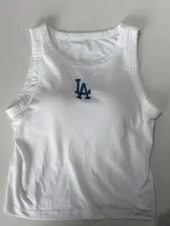 LA Dodgers ロゴ刺繍 タンクトップ ホワイト — image 1
