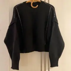 LFブラック クロップドニット 長袖 — image 1