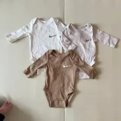 【NIKE】ロンパース3枚セット（ホワイト・ベージュ・ブラウン） — image 1