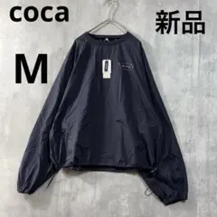 新品　coca Mサイズ　ネイビー　ドロスト　ナイロントレーナー　薄手　無地 — image 1