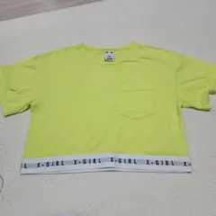 X-girl 半袖 Tシャツ ネオンイエロー ロゴテープ — image 1