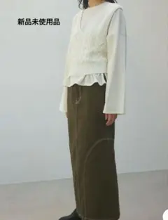 新品未使用品【ブラックバイマウジー】cable knit tank top — image 1