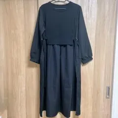 ブラックロングワンピース 長袖 — image 1