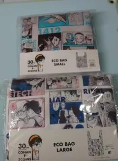 名探偵コナン 30周年　3coins エコバッグ　ラージ、スモールサイズ　2点 — image 1