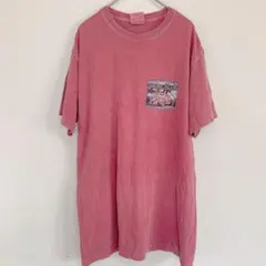 夏秋 コンフォートカラーズ Ｔシャツ Ｍ ピンク 後染め サニベル島 ゆるだぼ — image 1