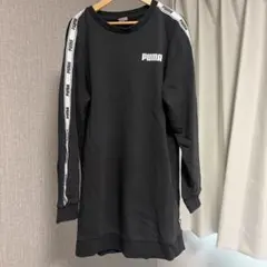 PUMA プーマ ロゴテープ クルーネックスウェット ブラック — image 1