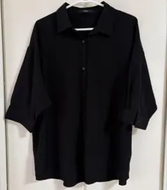 しまむら OFALO シャツ M 7分袖 ブラック 黒 — image 1