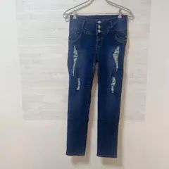 Silver Dua [M/L] ダメージ加工 スキニーデニム ストレッチ — image 1