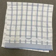 新品未使用　レノマ　renoma PARIS バスタオル　白　水色　チェック — image 1