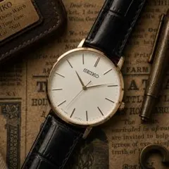 Seiko tank 7N01 ラウンド ピンクゴールド 稼働品 — image 1