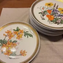 希少！Franklin Porcelain 世界の花の絵画飾皿コレクション12枚 — image 1