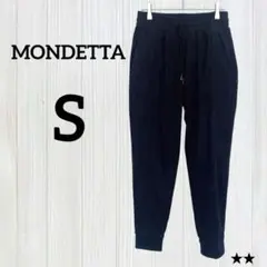 ★MONDETTA【S】ジョガーパンツ ブラック ピーチスキン スウェットパンツ — image 1