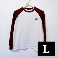SHEIN DAZY(L)ラグランスリーブ ロゴワッペン トップス ボルドー — image 1