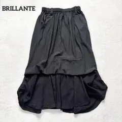 新品✨【ブリリアント】M-L 異素材ドッキング フレアスカート ブラック — image 1