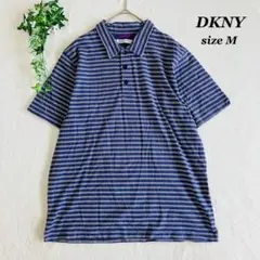 DKNY✨️ダナキャランニューヨーク(M)ポロシャツ ボーダー柄 パープル系 — image 1