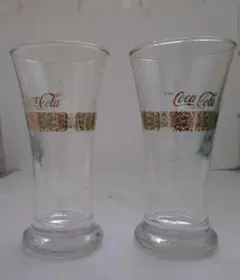 Coca-Cola ゴールド装飾 グラス 2個セット — image 1