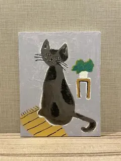 c.kanady様専用　アクリル画　イラスト　 キャンバス　「見返り猫」 — image 1