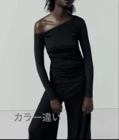 未使用に近いZARA　ザラ　テクスチャーアシンメトリートップス　S — image 1