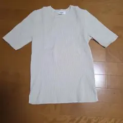 Mila Owen リブニット 半袖 Tシャツ アイボリー 0 — image 1