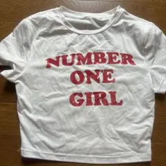 NUMBER ONE GIRL ロゴ 半袖 クロップド丈 Tシャツ — image 1