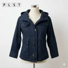 PLST フーデッドミリタリージャケット サイズ0 黒 フィールドジャケット — image 1