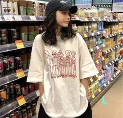 ビッグシルエット Tシャツ レディース 韓国ファッション 半袖 ゆるだぼ — image 1