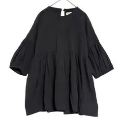 シーズンリーズンバイリンアンドレッド　バックリボン シャツチュニック　黒　LL — image 1