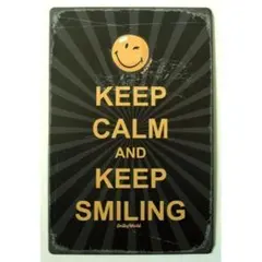 B-231-2　ブリキ看板　KEEP CALM　スマイル　スマイリー — image 1