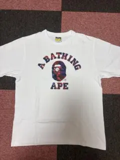 A BATHING APE カモ柄ロゴ Tシャツ ホワイト M — image 1