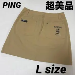 超美品PING ピン　ゴルフ　スカート ベージュ レディース　Lサイズ — image 1