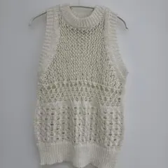 CURRENTAGE ニットベスト オフホワイト　美品 — image 1