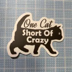 One Cat Short Of Crazy ステッカー — image 1