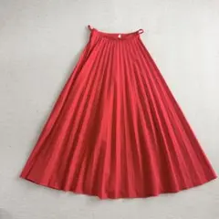 ロングプリーツスカート マキシ丈 赤 M 古着　Vintage バカンス — image 1