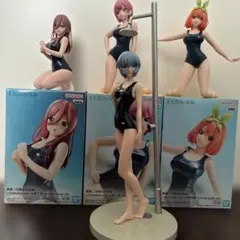 五等分の花嫁 スクール水着フィギュア 3体＋綾波レイ スクール水着1体 — image 1