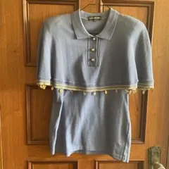 LANCEL 半袖 ケープ ニット ポロシャツ Mサイズ — image 1