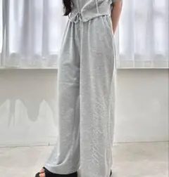 INGNI ラインストーンロゴスウェットパンツ グレー — image 1