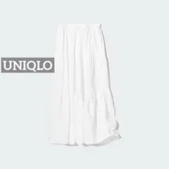 k0496 UNIQLO クリンクルコットンティアードスカート ペチコート付き — image 1