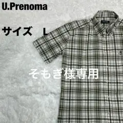 U.Prenoma 半袖シャツ L グリーン系チェック　Lサイズ — image 1