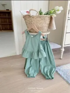 cotton house 韓国 セットアップ M グリーン — image 1