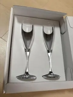 【未使用】4℃ ペアシャンパングラス フルートグラス 2客セット 箱付き — image 1