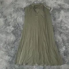 【ROPE／ロペ】ワンピース（36）カーキ ノースリーブ ペチコート付 ジュン — image 1