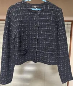 ユニクロ　ニットショートジャケット　M blue — image 1